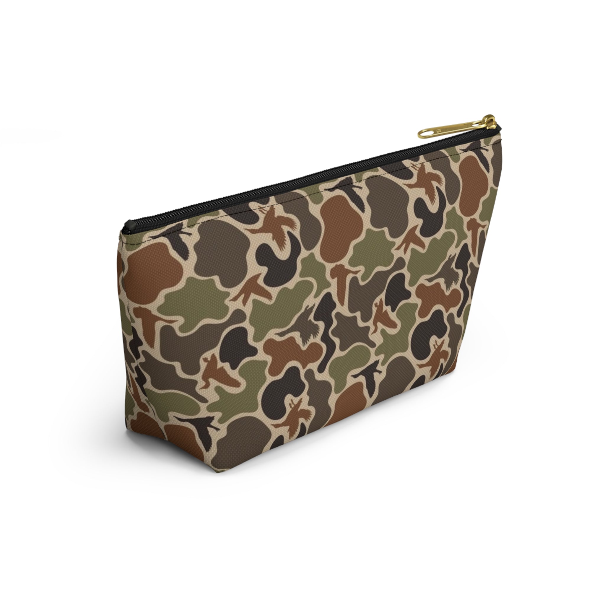 Duck Camo Accessory Pouch, Trendy Makeup Bag, Military Style Zipper Pouch, Perfect for Travel & Gifts, Camouflage Organizer