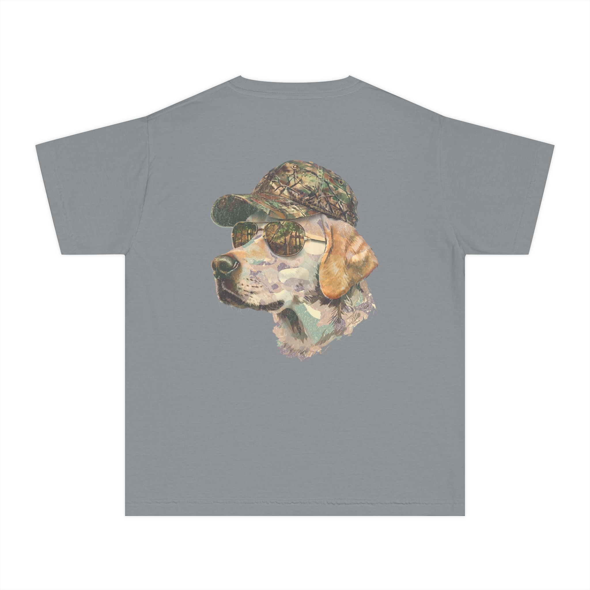 Camo Hunting Dog Youth Midweight Tee - Fun Farm-Themed Shirt