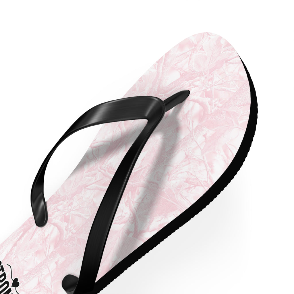 Pink Camo 'Stronger' Flip Flops – Women's Summer Beach Sandals