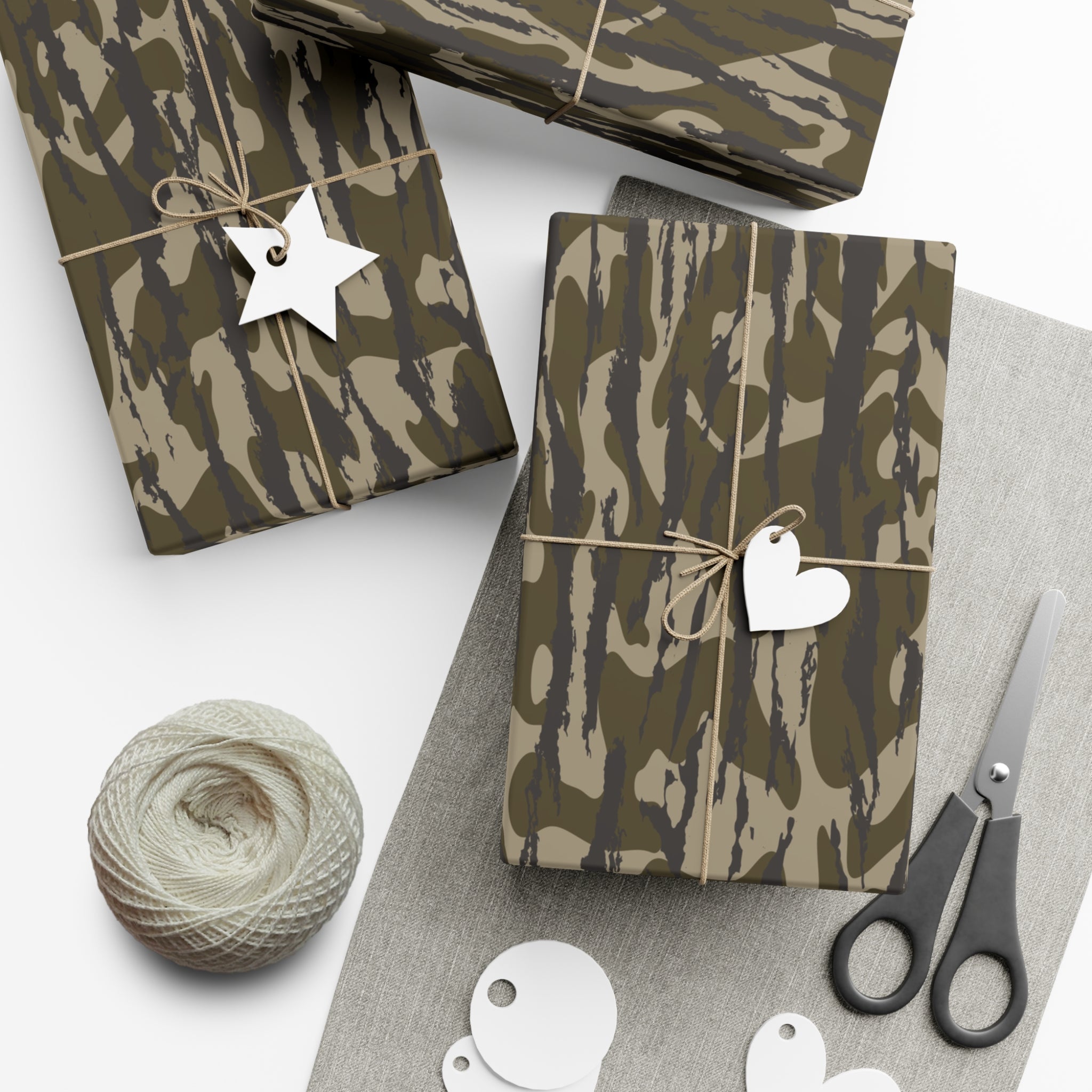 Trendy Camo Gift Wrap Paper, Perfect for Holidays, Birthdays, Parties, Eco-Friendly Packaging, Unique Camo Design