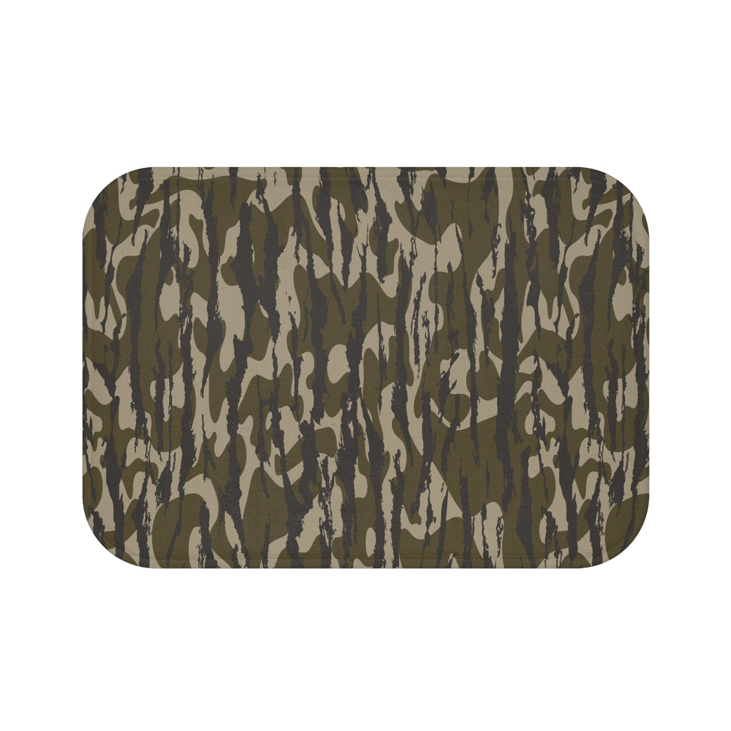 Trendy Camo Bath Mat, Rug for Modern Bathroom Decor, Stylish Home Accessory, Gift for Military Enthusiasts, Nature-Inspired Design