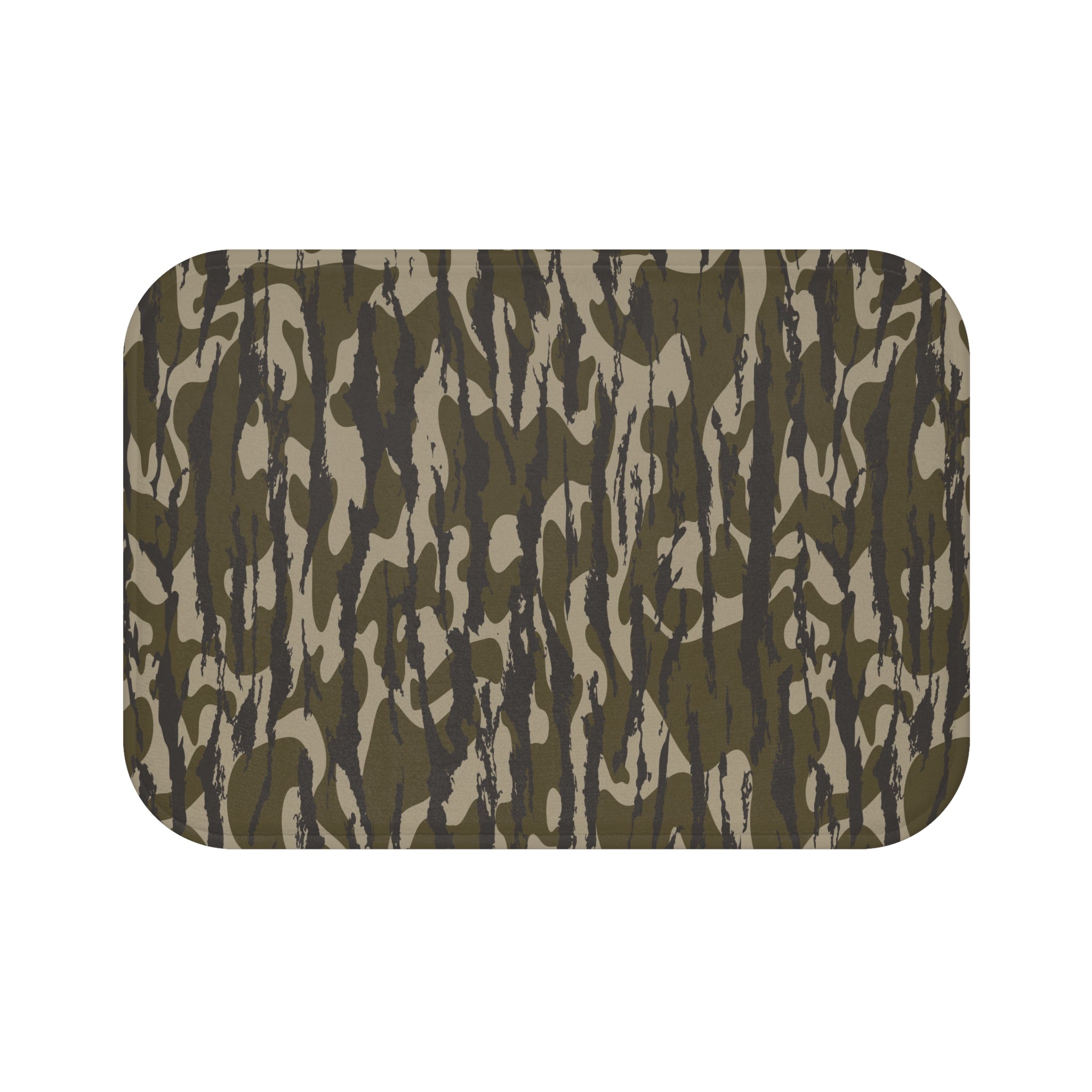 Trendy Camo Bath Mat, Rug for Modern Bathroom Decor, Stylish Home Accessory, Gift for Military Enthusiasts, Nature-Inspired Design