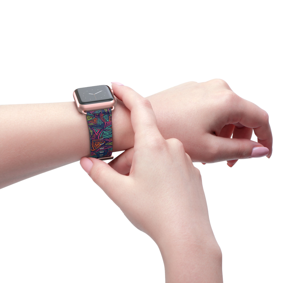 Abstract Triangle Pattern Watch Band — Colorful Geometric Apple Watch Strap