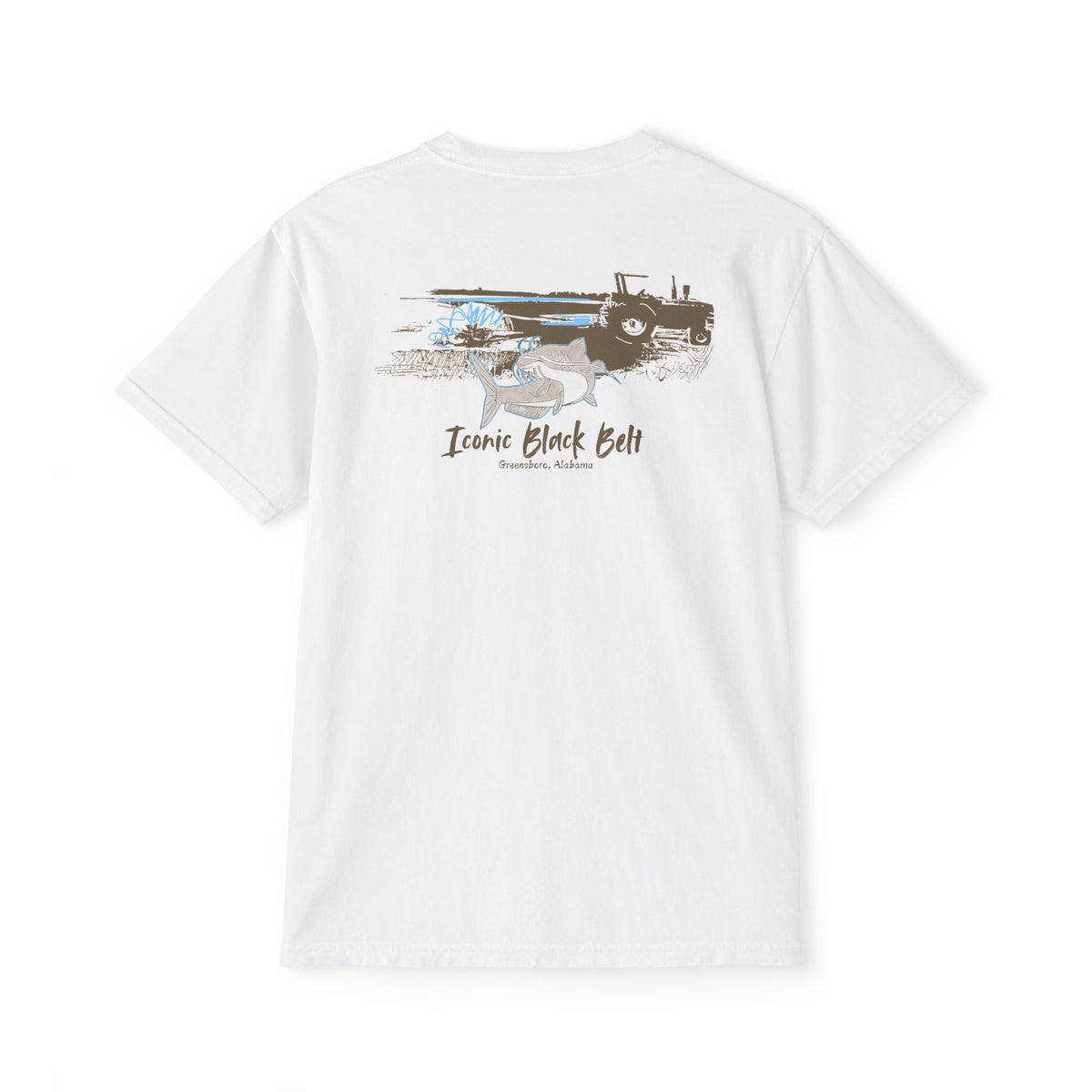 ICONIC Black Belt Vintage Catfish Unisex Garment-Dyed Pocket T-Shirt