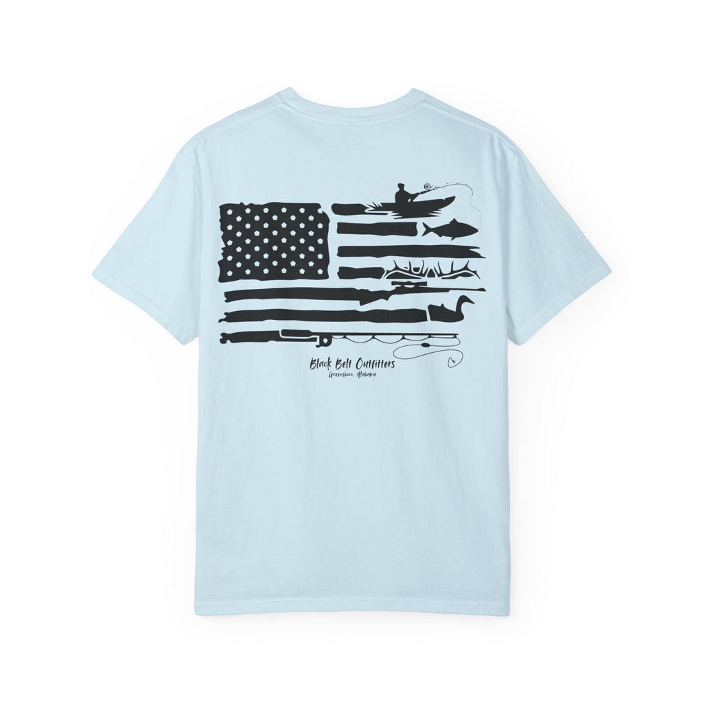 Hunting American Flag Unisex T-Shirt, Perfect for Gifts, Father's Day, Golf Events, Casual Wear, Comfortable Tee
