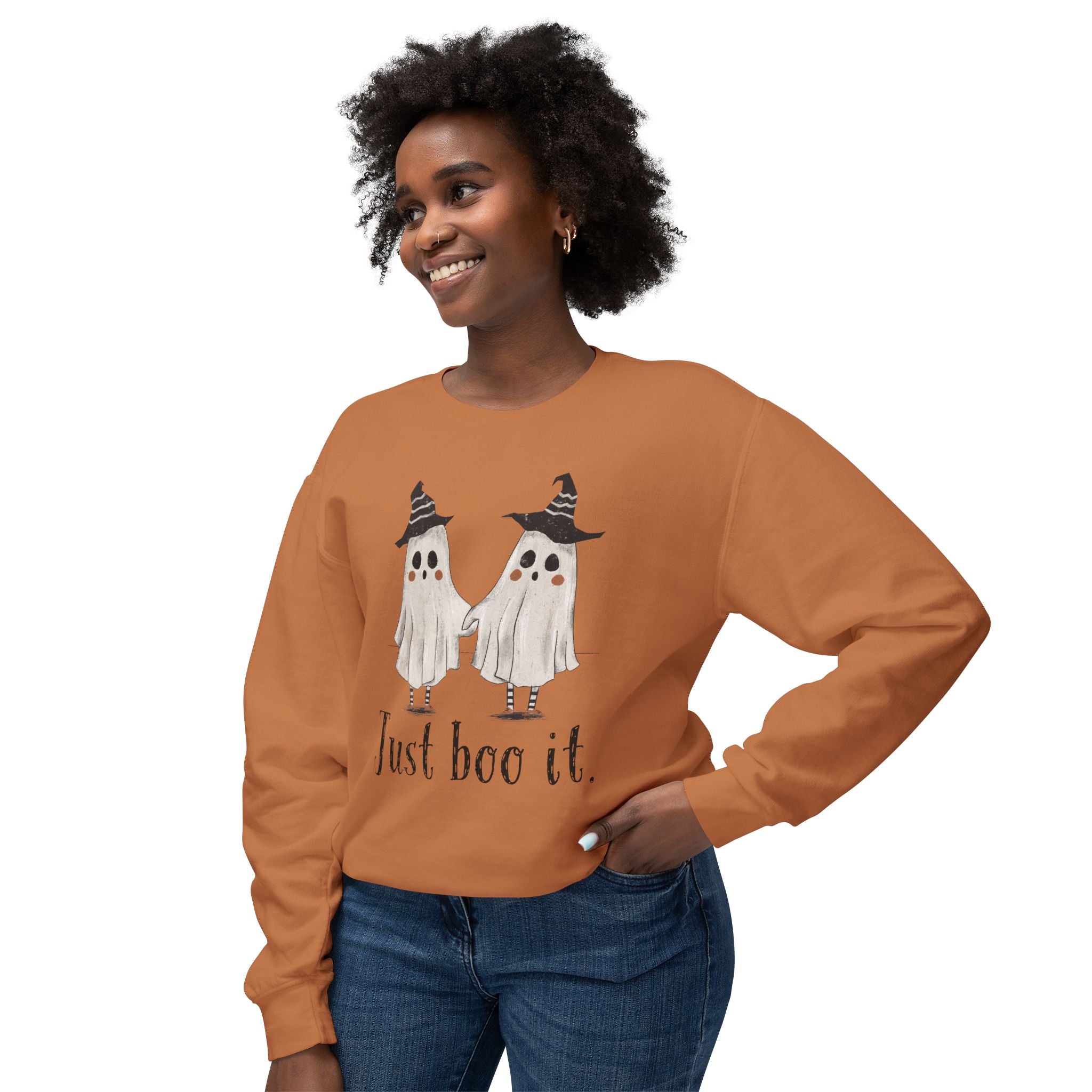Just Boo It - Halloween Ghosts Unisex Lightweight Crewneck Sweatshirt, Just Boo It Sweatshirt, Cute Halloween Apparel, Fall Fashion, Spooky Season, [...]