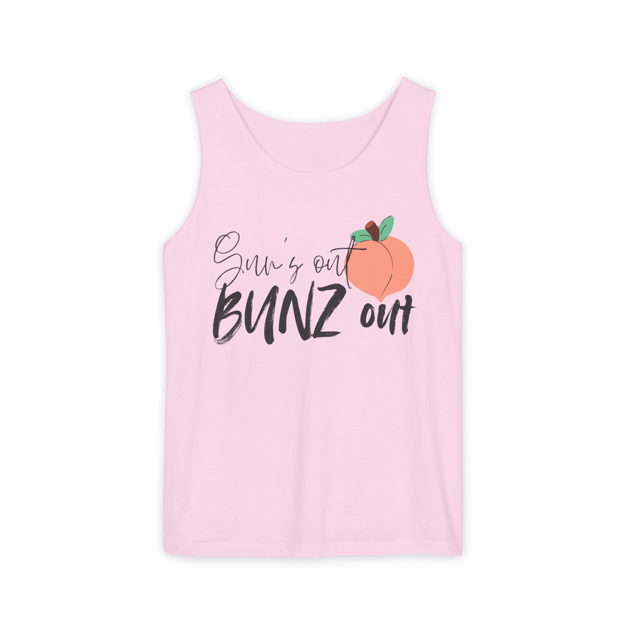 Sun’s Out Bunz Out Tank Top — Cute Peach Graphic Summer Tank