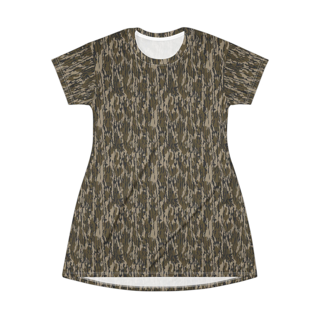 Trendy Camo T-Shirt Dress — All-Over Print Casual A-Line Dress