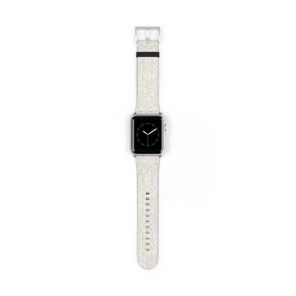Herringbone Cream Watch Band — Minimal Neutral Apple Watch Strap