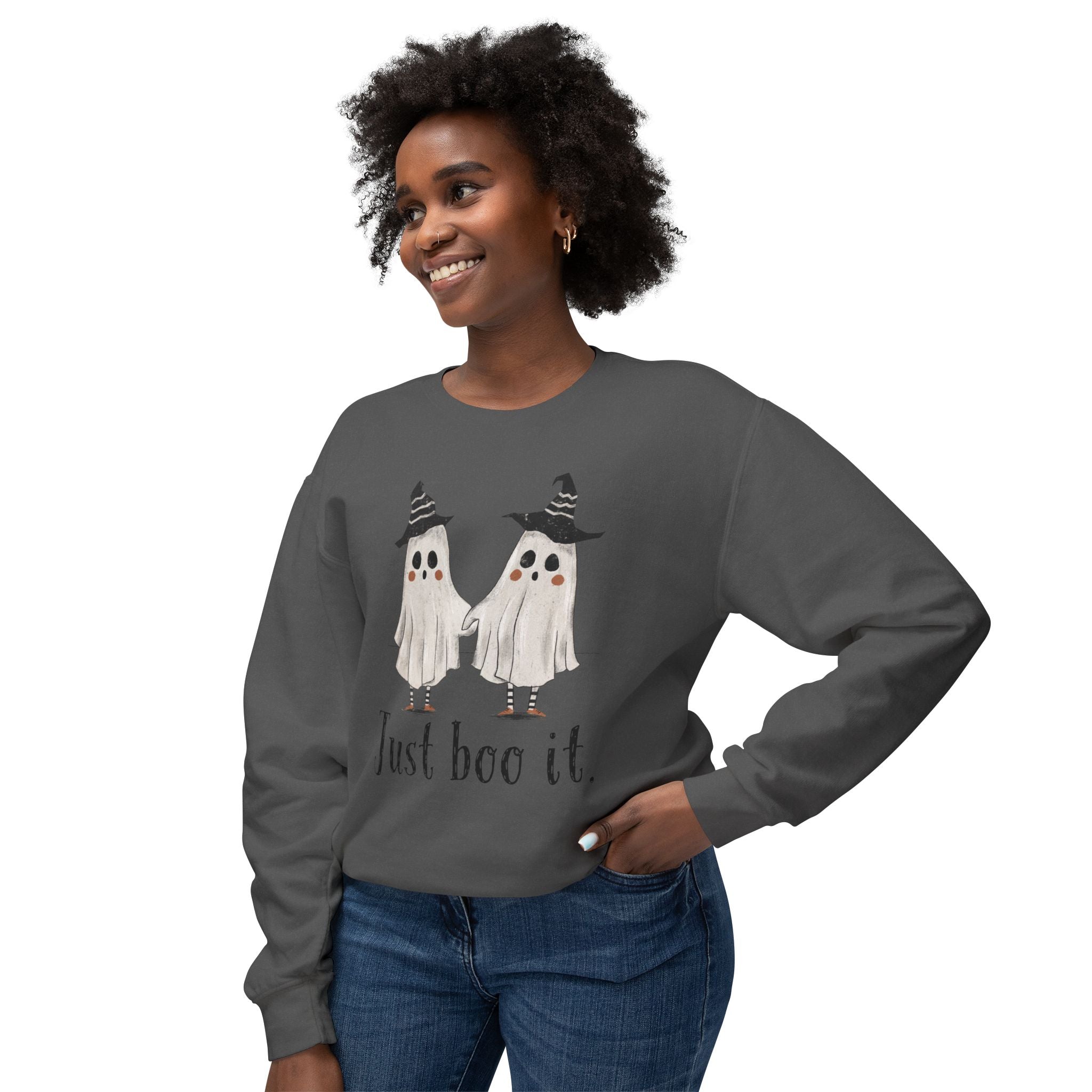 Just Boo It - Halloween Ghosts Unisex Lightweight Crewneck Sweatshirt, Just Boo It Sweatshirt, Cute Halloween Apparel, Fall Fashion, Spooky Season, [...]
