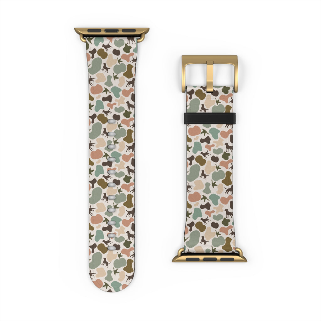 Old school camo duck and dog custom print Watch Band