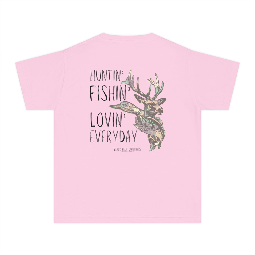 Huntin, Fishin, Lovin Everyday Youth Midweight Tee - Fun Farm-Themed Shirt