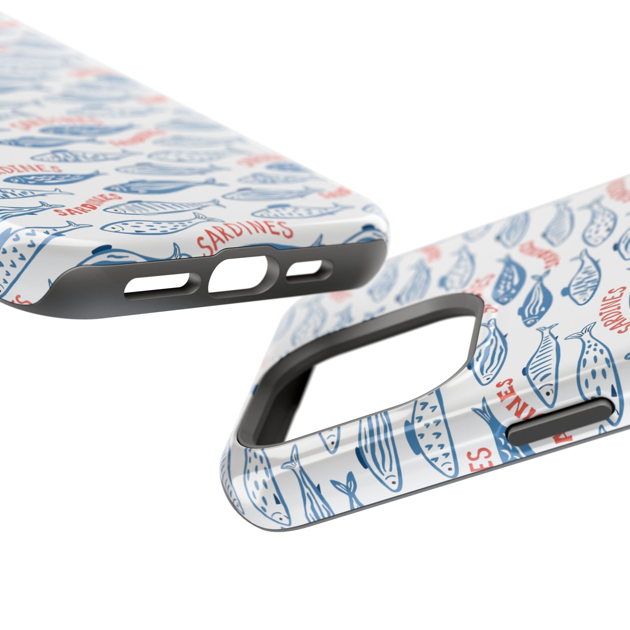 Whimsy Sardine Pattern Magnetic Phone Case — Impact-Resistant iPhone Cover