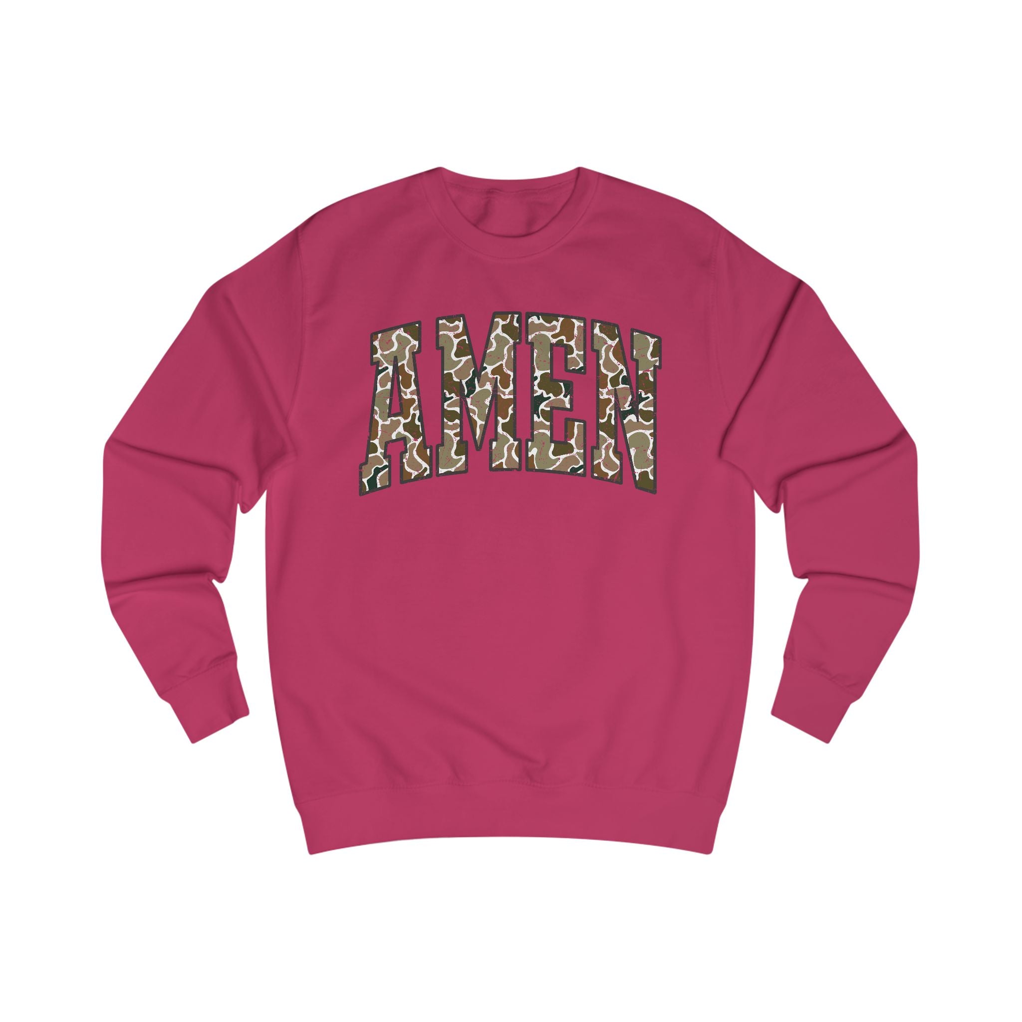 Camo Amen Unisex Sweatshirt, Cozy Graphic Sweater, Casual Gift, Perfect for Fall, Statement Apparel, Inspiring Fashion