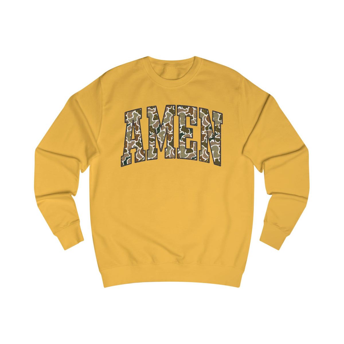 Camo Amen Unisex Sweatshirt, Cozy Graphic Sweater, Casual Gift, Perfect for Fall, Statement Apparel, Inspiring Fashion