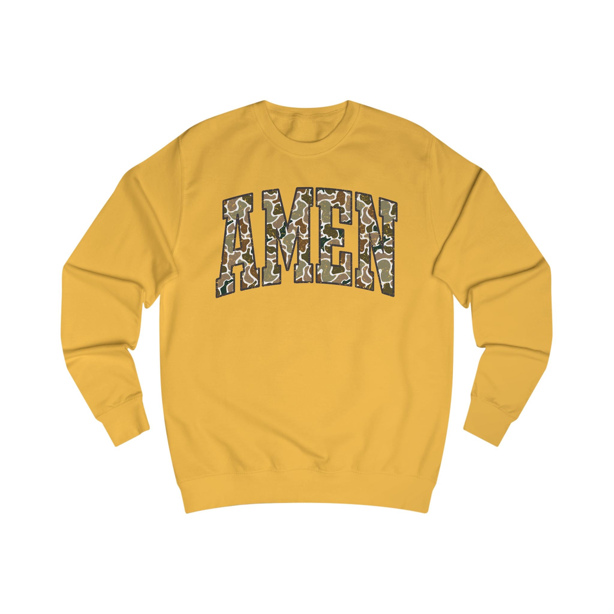 Camo Amen Unisex Sweatshirt, Cozy Graphic Sweater, Casual Gift, Perfect for Fall, Statement Apparel, Inspiring Fashion