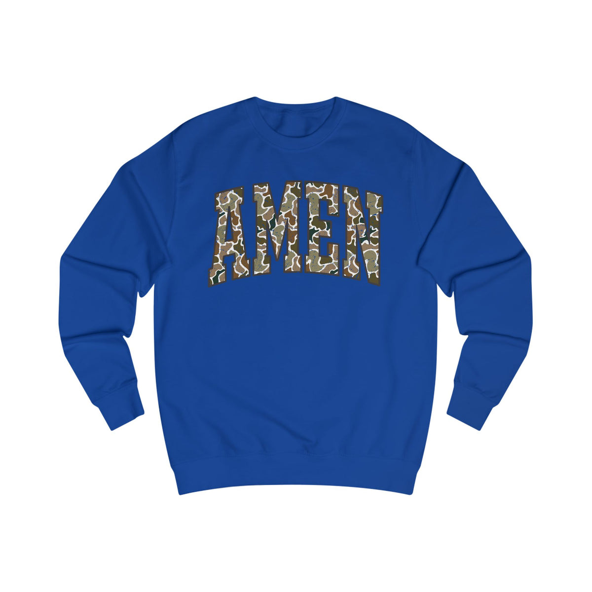 Camo Amen Unisex Sweatshirt, Cozy Graphic Sweater, Casual Gift, Perfect for Fall, Statement Apparel, Inspiring Fashion
