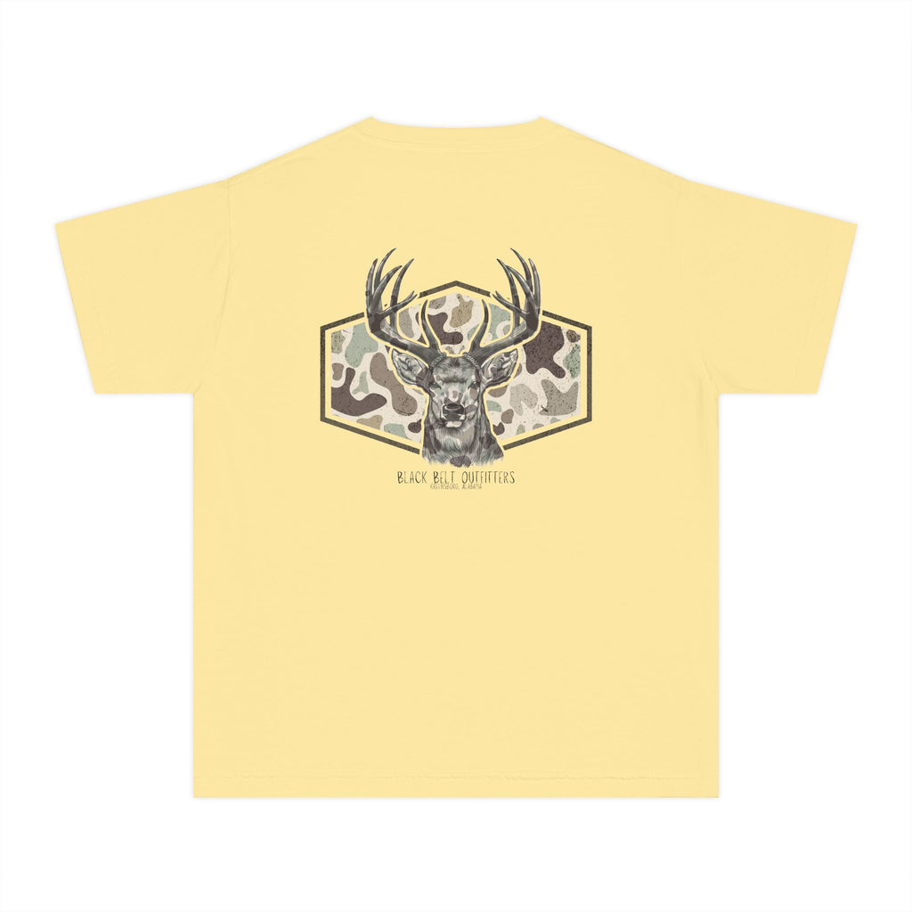 Camo Deer Youth Midweight Tee - Fun Farm-Themed Shirt