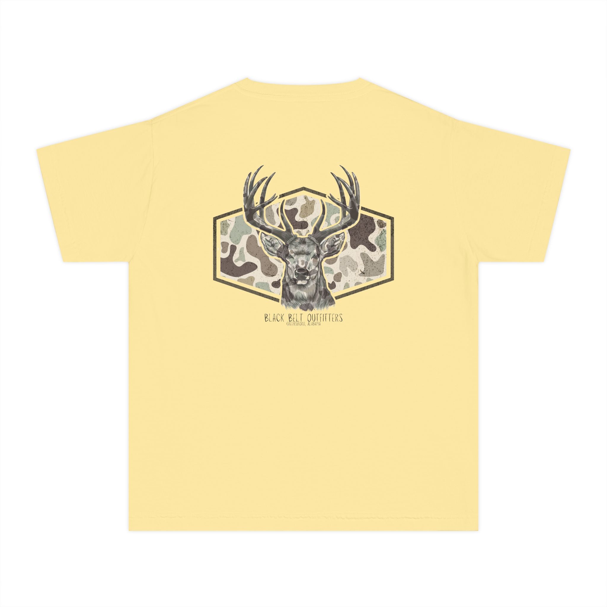 Camo Deer Youth Midweight Tee - Fun Farm-Themed Shirt