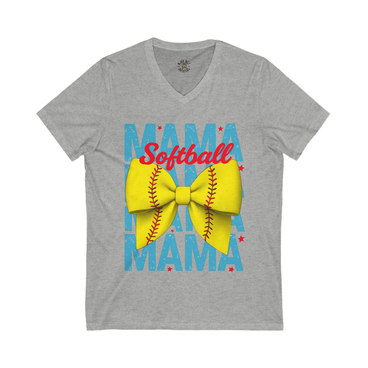 Softball Mama V-Neck Tee – Unisex Jersey T-Shirt for Game Day