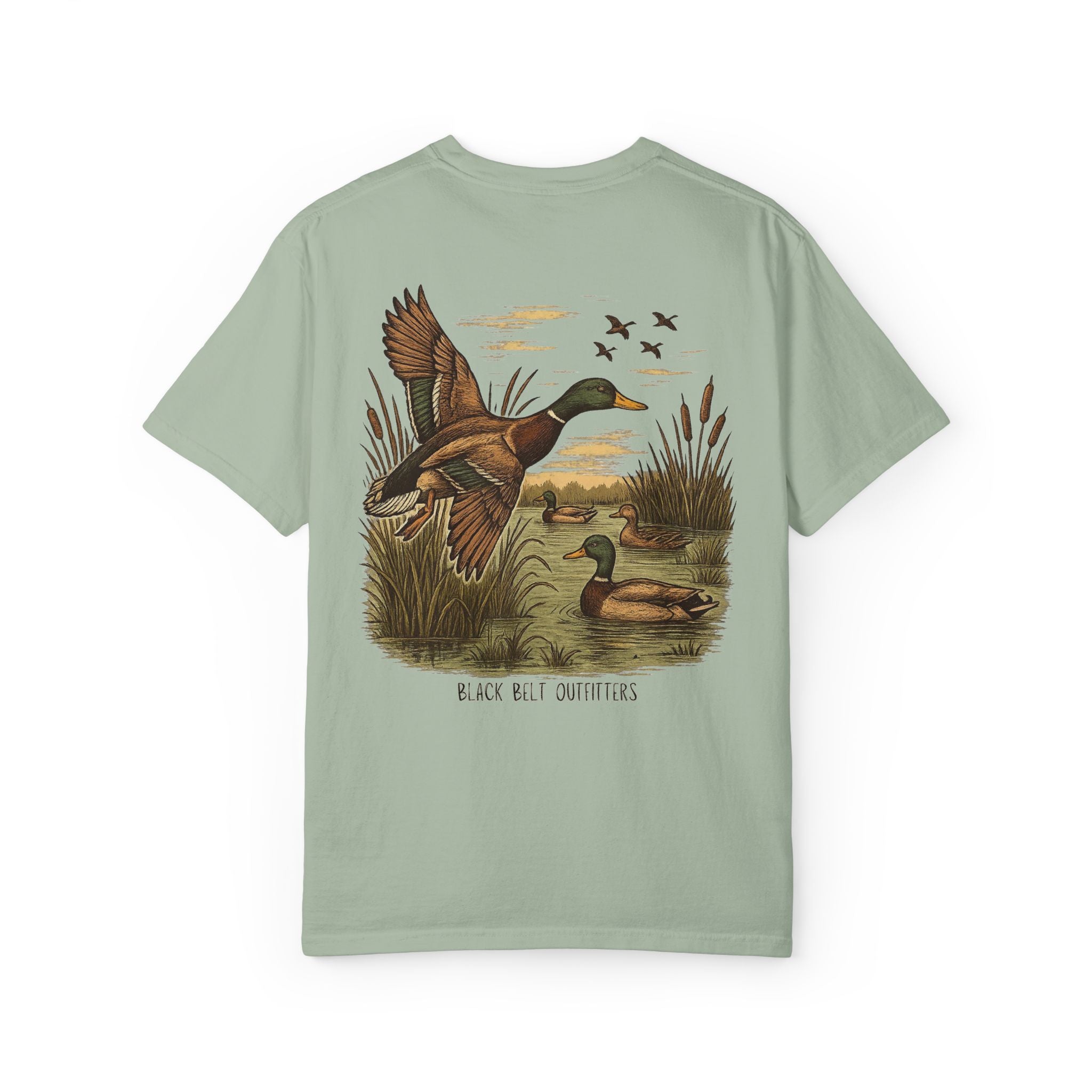 Ducks on the Pond Garment-Dyed T-Shirt — Vintage Washed Comfort Tee