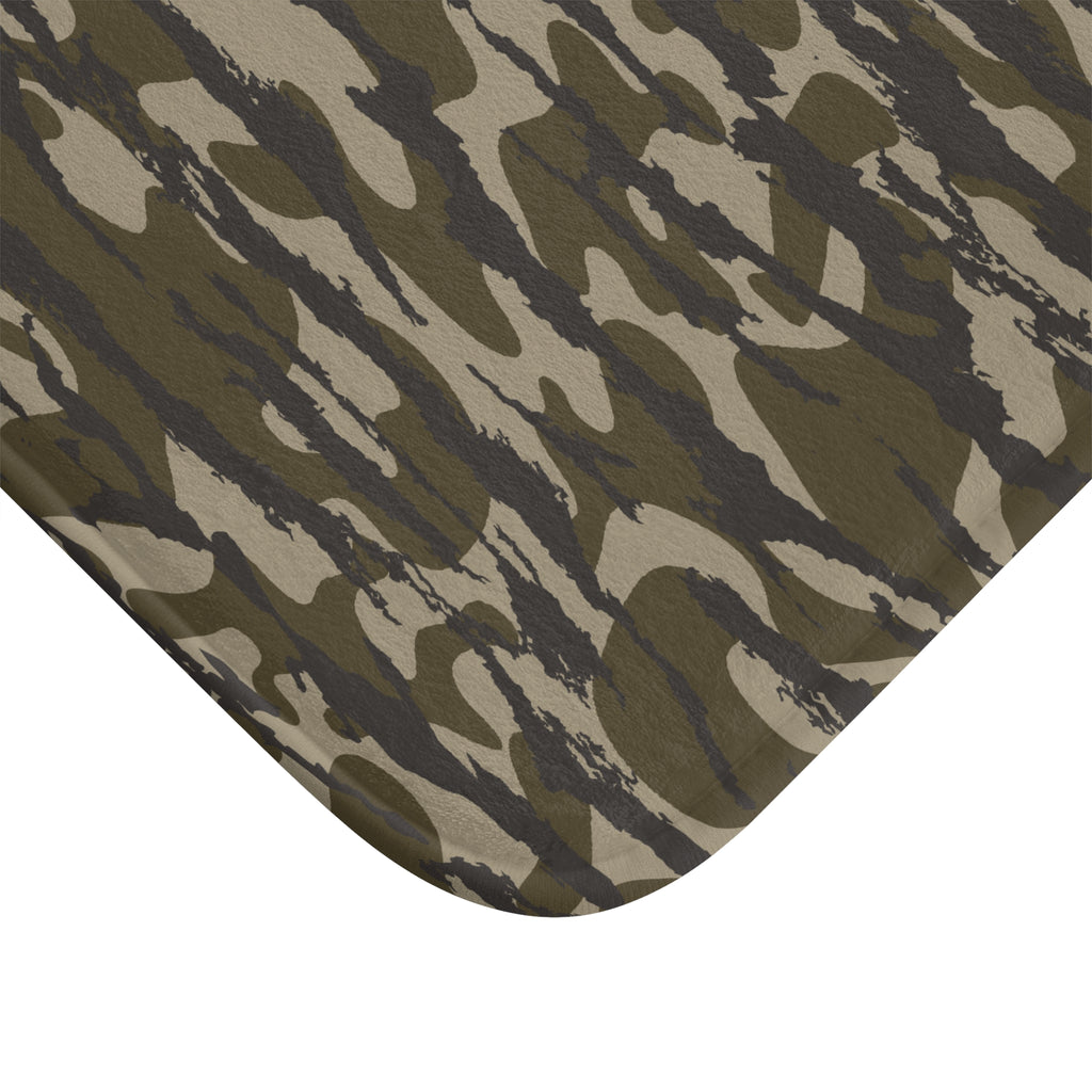 Trendy Camo Bath Mat, Rug for Modern Bathroom Decor, Stylish Home Accessory, Gift for Military Enthusiasts, Nature-Inspired Design