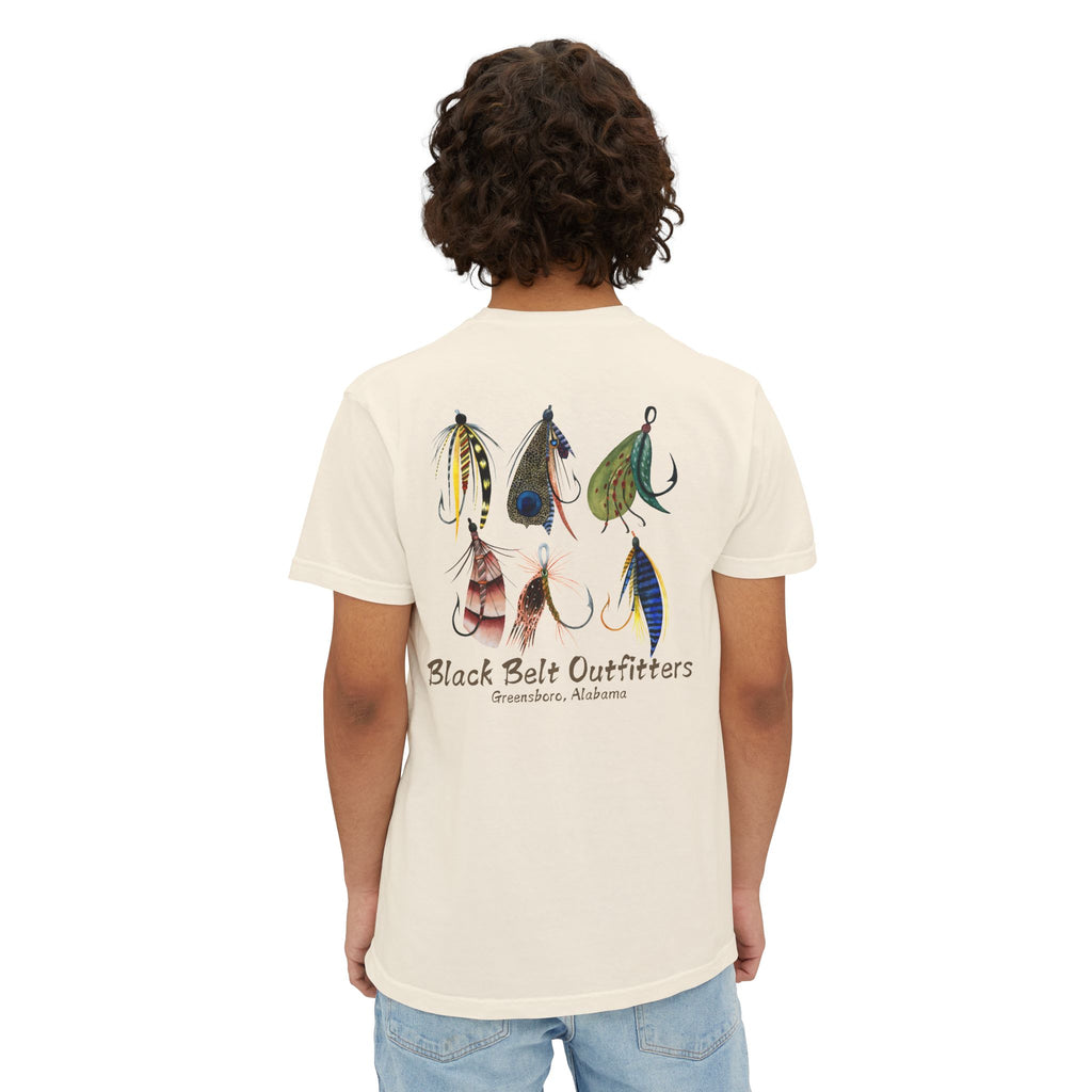 Black belt outfitters fishing lures Unisex Garment-Dyed Pocket T-Shirt