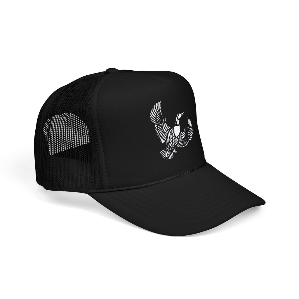 Flying Duck Embroidered Foam Trucker Hat - Stylish Outdoor Cap, Perfect Gift for Festivals, Sports Events, Casual Outings, Nature Lovers