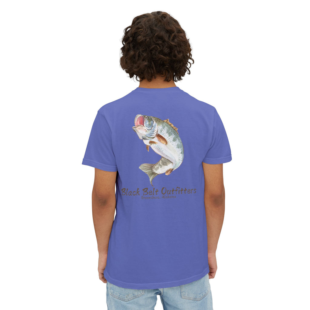 Black belt outfitters Bass Fishing Unisex Garment-Dyed Pocket T-Shirt