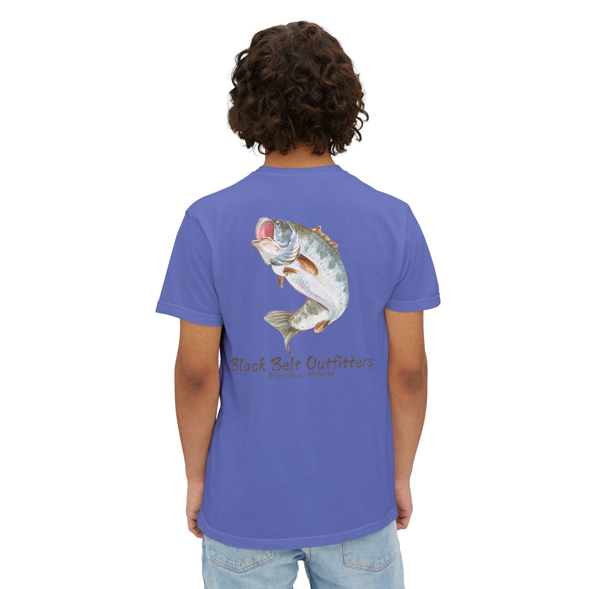 Black belt outfitters Bass Fishing Unisex Garment-Dyed Pocket T-Shirt