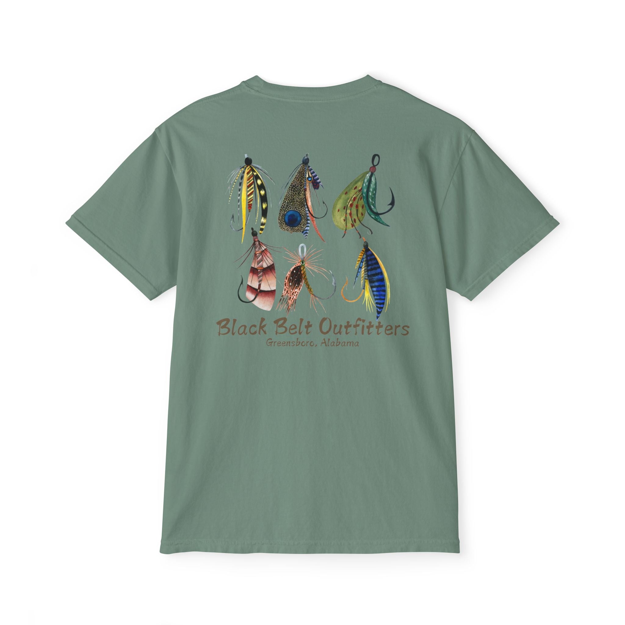 Black belt outfitters fishing lures Unisex Garment-Dyed Pocket T-Shirt