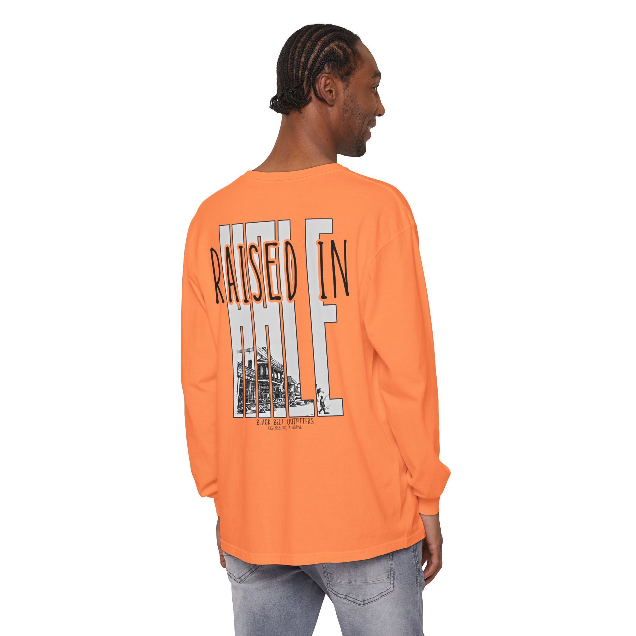 Raised in Hale Unisex Garment-Dyed Long Sleeve T-Shirt, Casual Wear, Gift for Him/Her, Streetwear, Everyday Comfort, Comfortable Layering
