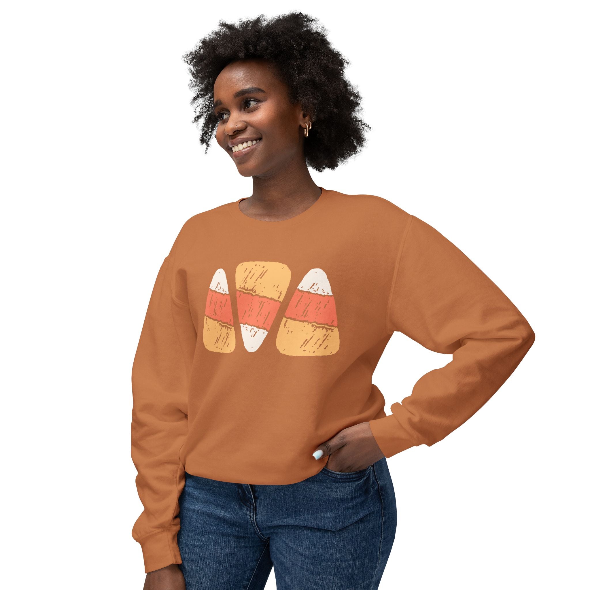 Candy Corn Unisex Lightweight Crewneck Sweatshirt, Just Boo It Sweatshirt, Cute Halloween Apparel, Fall Fashion, Spooky Season, [...]