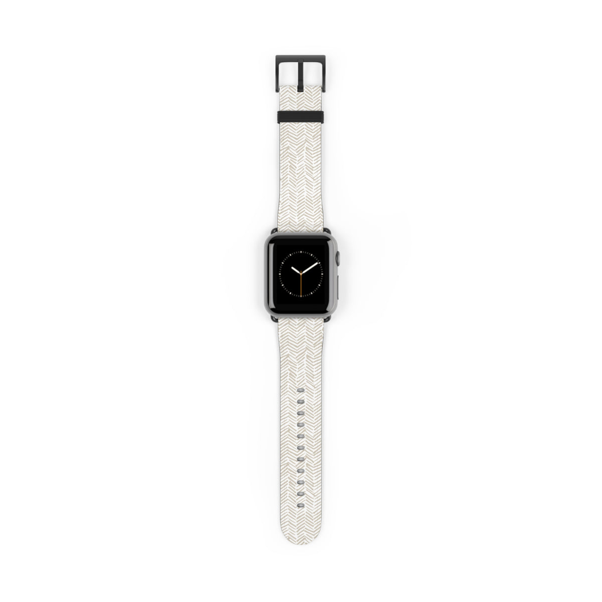 Herringbone Cream Watch Band — Minimal Neutral Apple Watch Strap