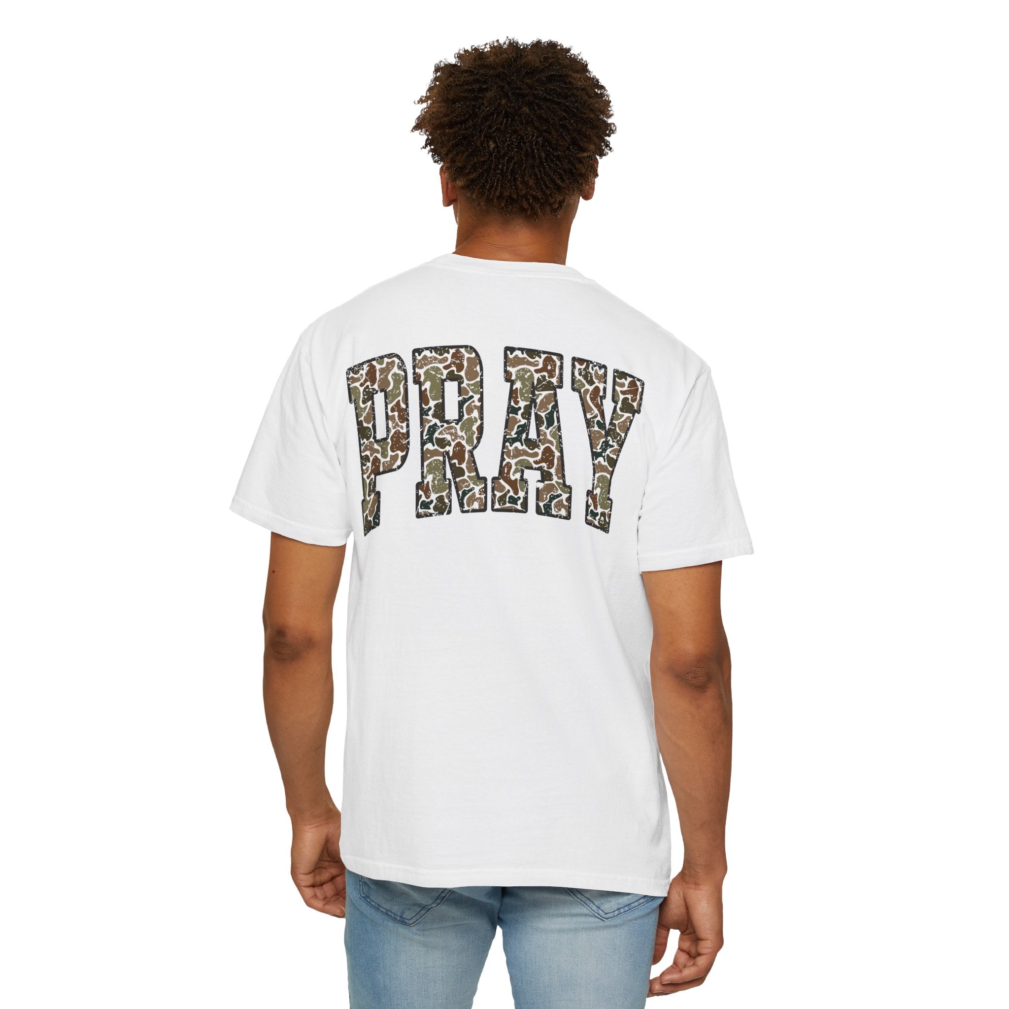 Unisex Camo Pray Graphic T-Shirt, Casual Wear, Inspirational Gift, Summer Tee, Eco-Friendly Apparel