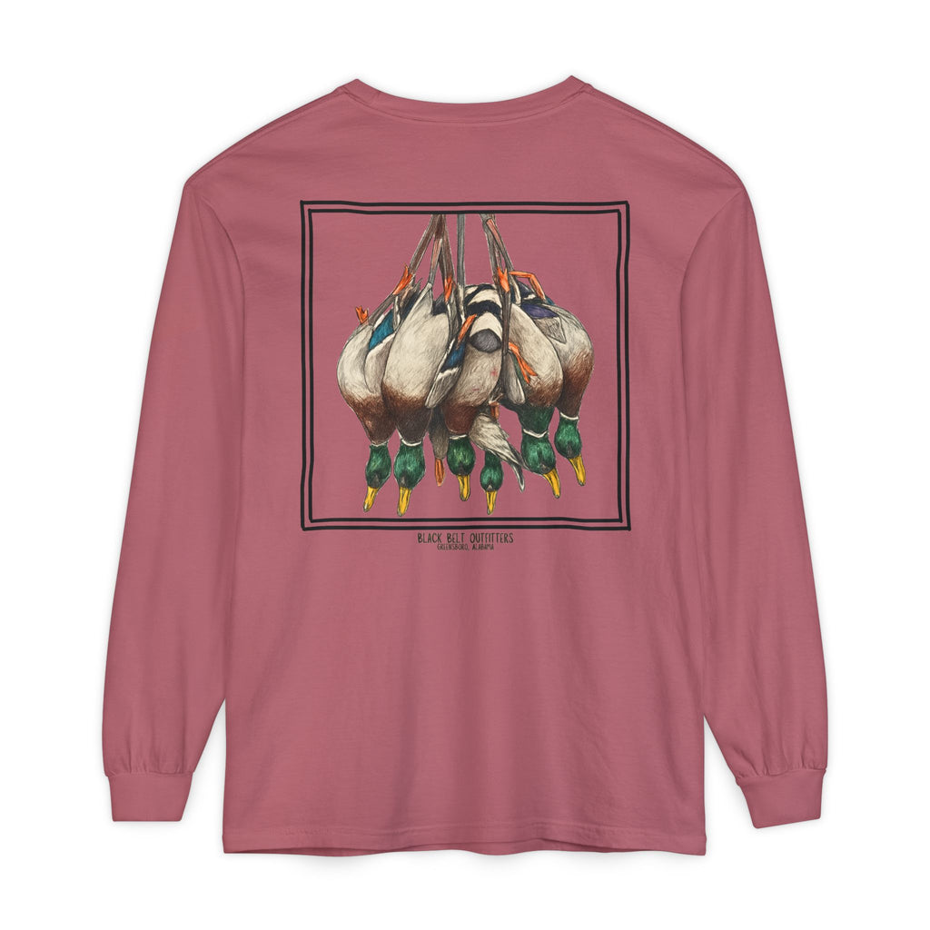 Ducks of the Day Unisex Garment-Dyed Long Sleeve T-Shirt, Casual Wear, Gift for Him/Her, Streetwear, Everyday Comfort, Comfortable Layering