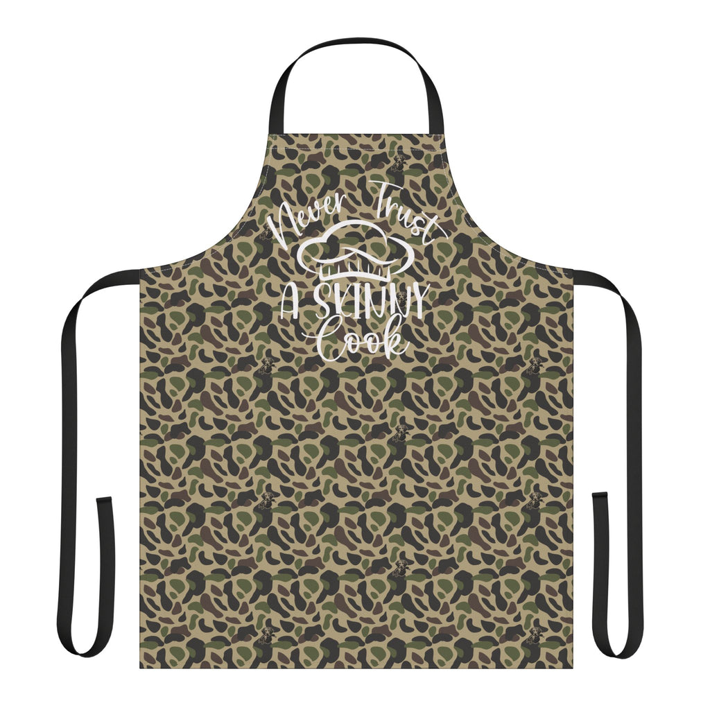 RiverDog Duck Hunting Camo Chef Apron — "Never Trust a Skinny Cook" Camouflage Kitchen Apron