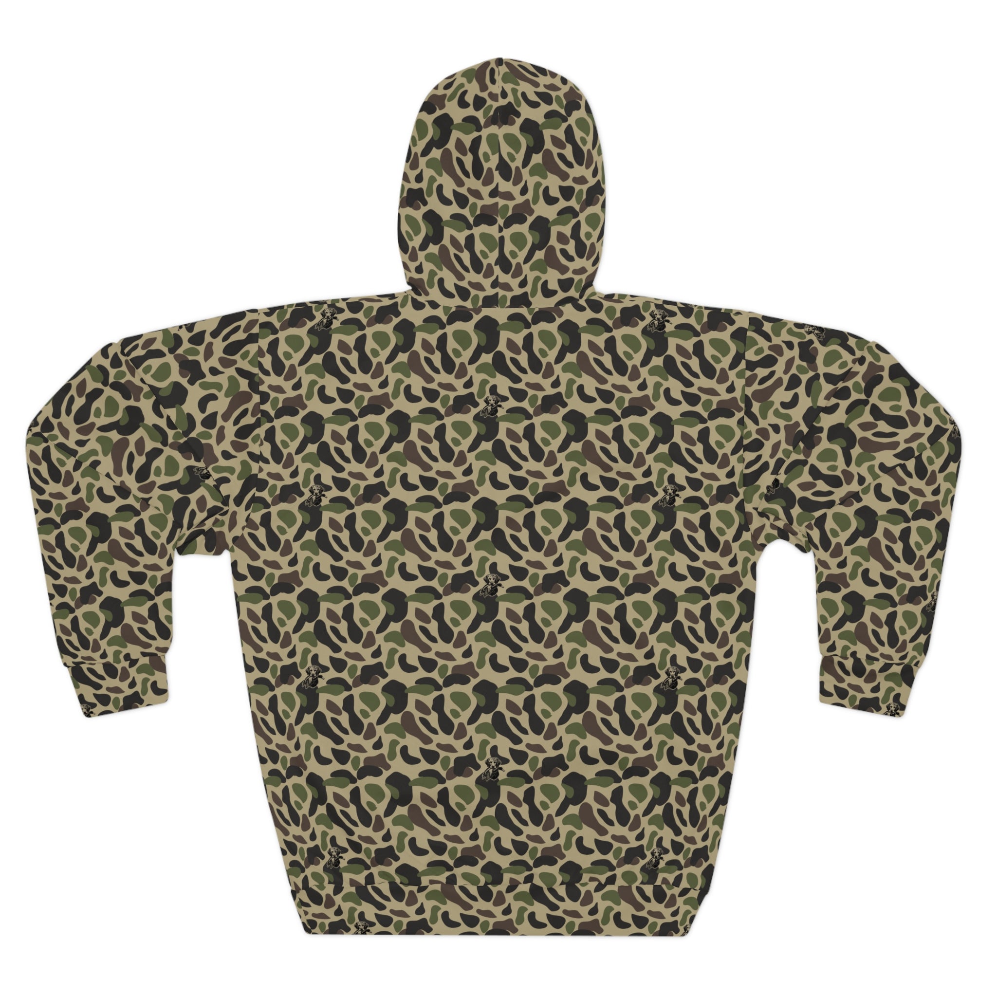 RiverDog Duck Hunting Camo All-Over Print Hoodie — Olive Green Animal Print Pullover