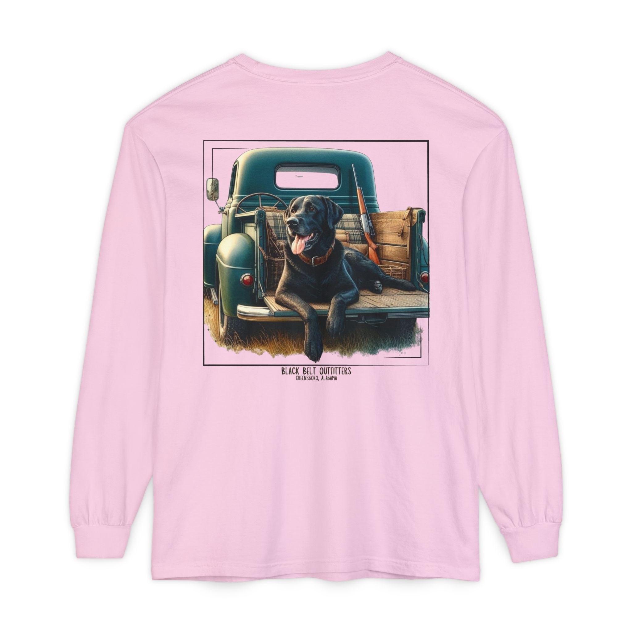 Duck Dog Vintage Truck Unisex Garment-Dyed Long Sleeve T-Shirt, Casual Wear, Gift for Him/Her, Streetwear, Everyday Comfort, Comfortable Layering