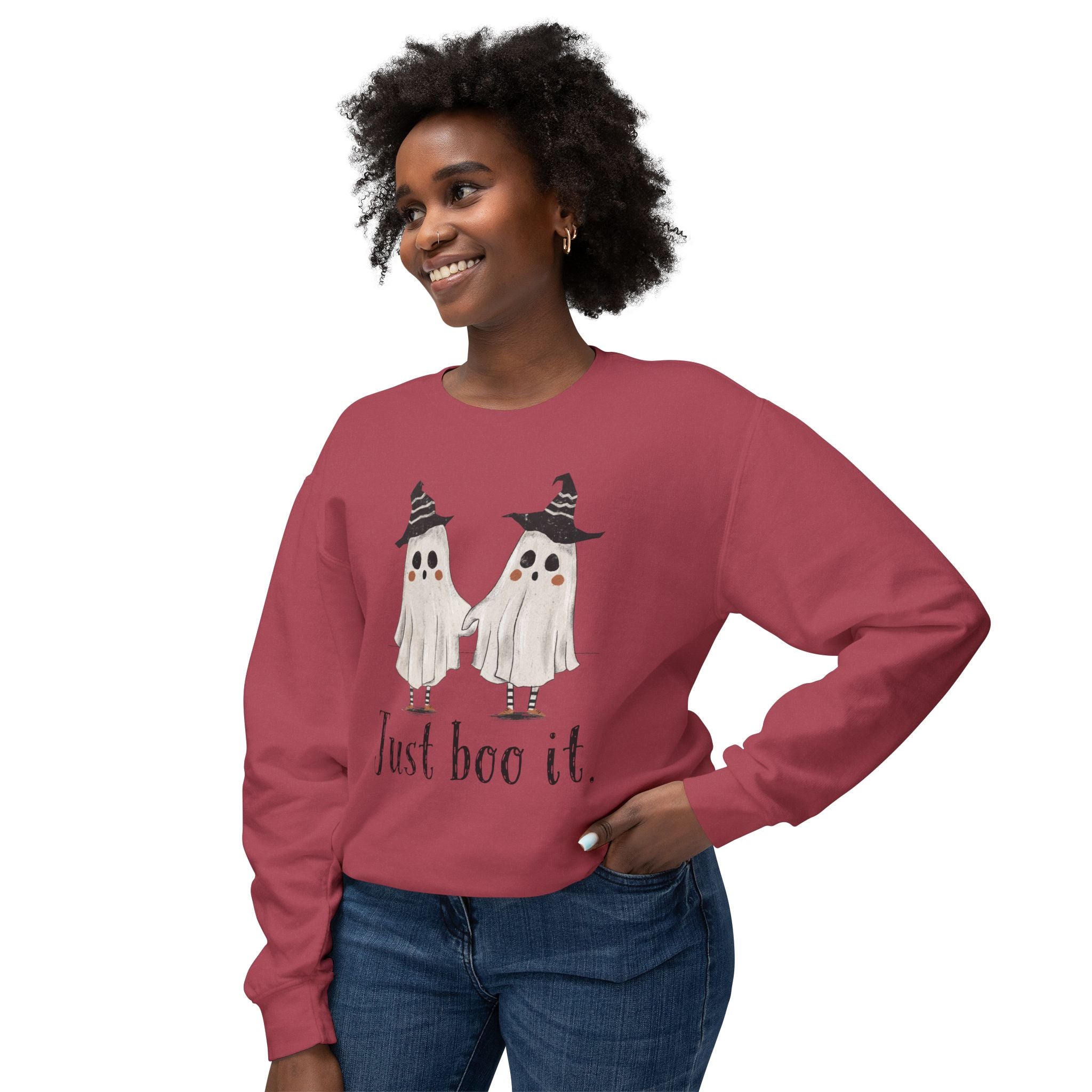 Just Boo It - Halloween Ghosts Unisex Lightweight Crewneck Sweatshirt, Just Boo It Sweatshirt, Cute Halloween Apparel, Fall Fashion, Spooky Season, [...]