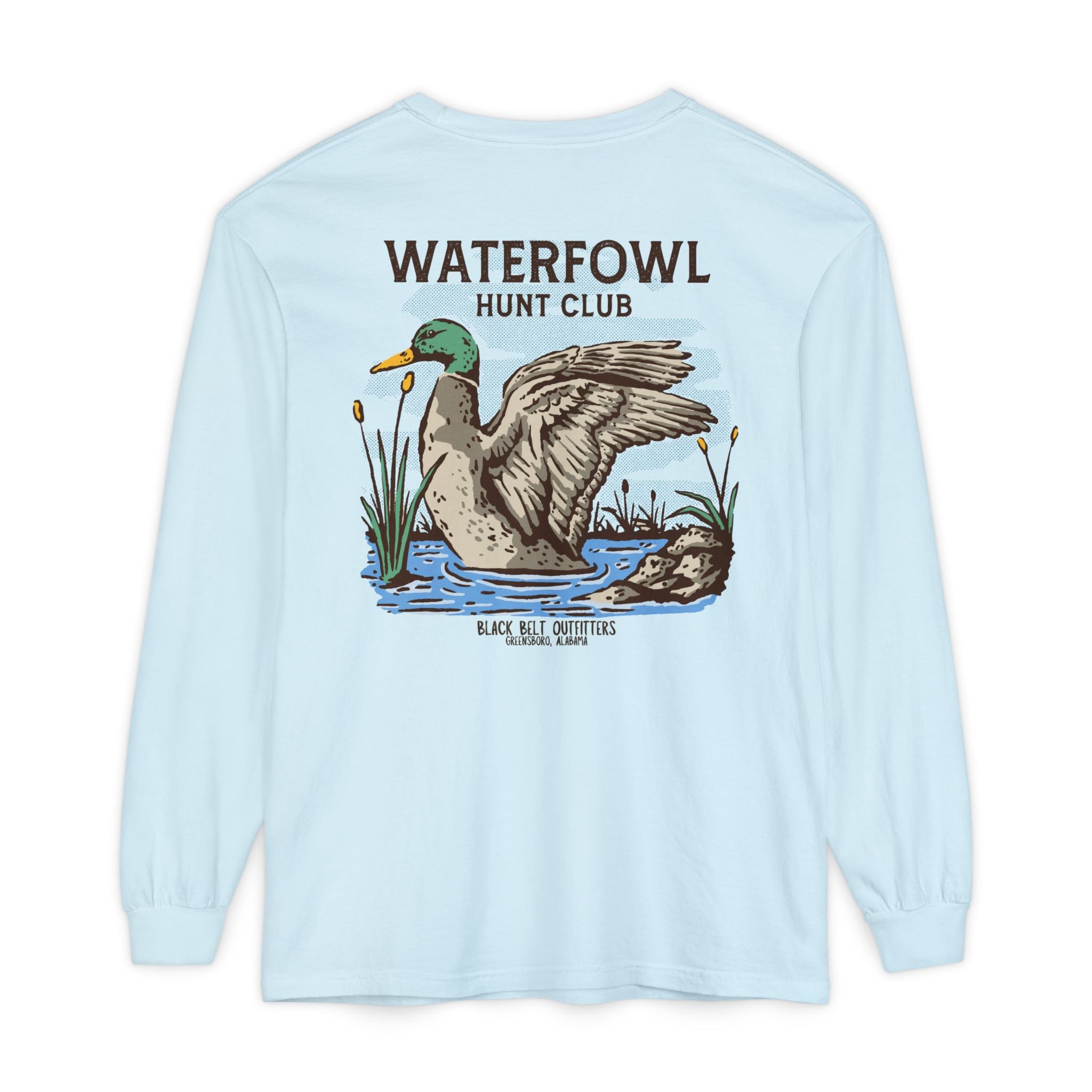Waterfowl Hunt Club Unisex Garment-Dyed Long Sleeve T-Shirt, Casual Wear, Gift for Him/Her, Streetwear, Everyday Comfort, Comfortable Layering