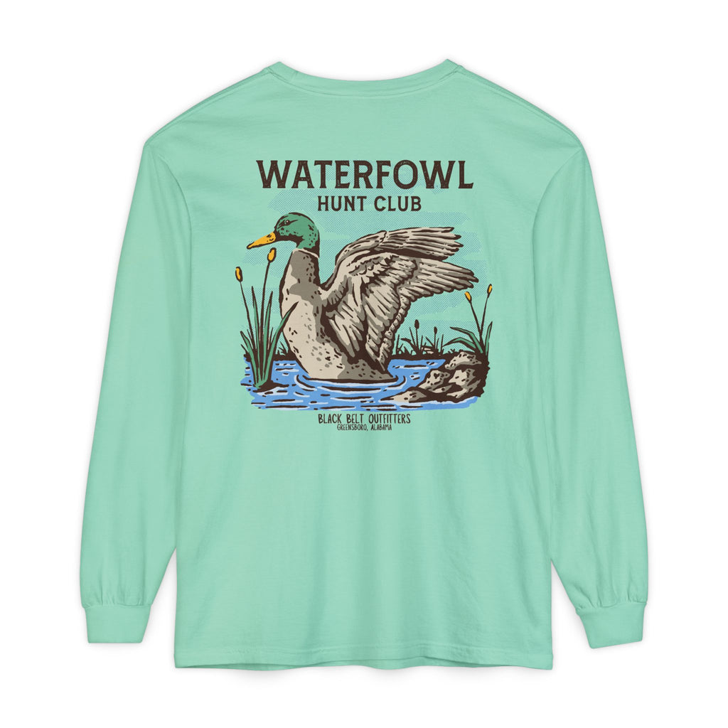 Waterfowl Hunt Club Unisex Garment-Dyed Long Sleeve T-Shirt, Casual Wear, Gift for Him/Her, Streetwear, Everyday Comfort, Comfortable Layering