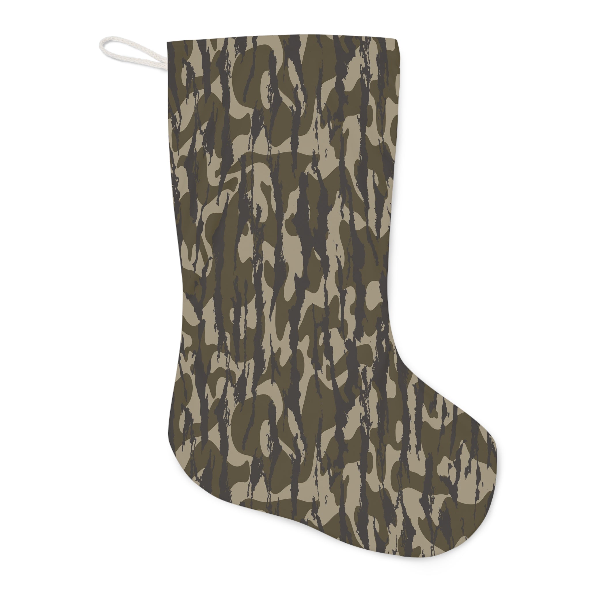 Trendy Camo Santa Stocking, Festive Holiday Decoration, Unique Christmas Stocking, Military Style Stocking for Gifts, Eco-Friendly Decor