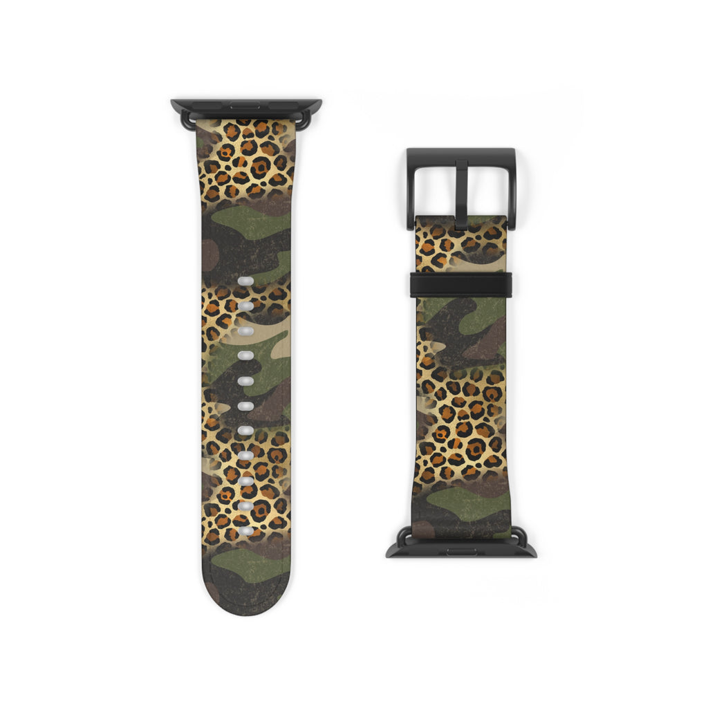Wild Camo Watch Band, Stylish Camouflage Accessory, Trendy Leopard Print Strap, Unique Gift for Her, Perfect for Outdoor Adventures
