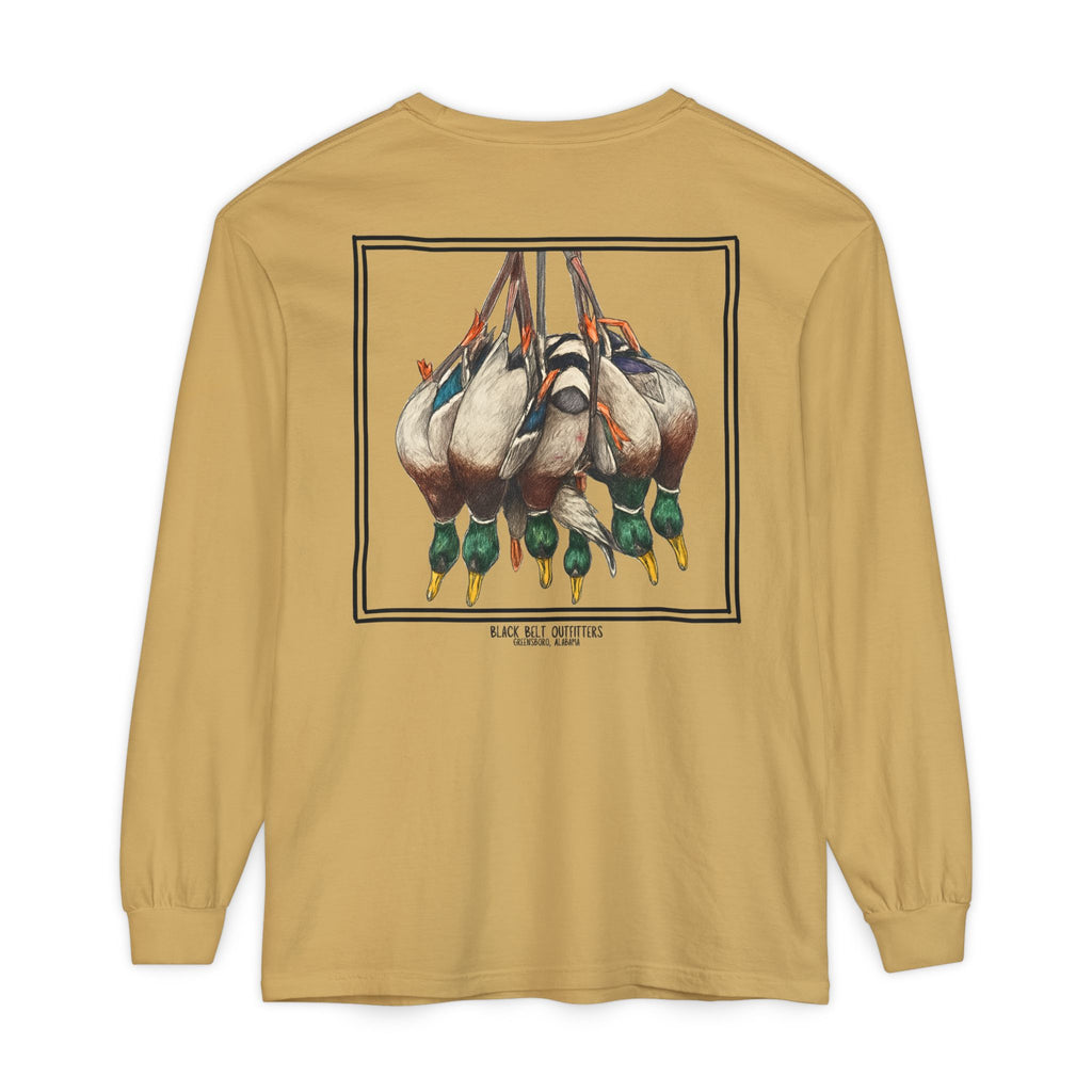 Ducks of the Day Unisex Garment-Dyed Long Sleeve T-Shirt, Casual Wear, Gift for Him/Her, Streetwear, Everyday Comfort, Comfortable Layering