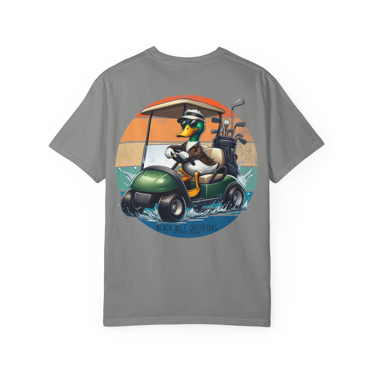 Mallard Duck Golf Cart Unisex T-Shirt, Perfect for Gifts, Father's Day, Golf Events, Casual Wear, Comfortable Tee