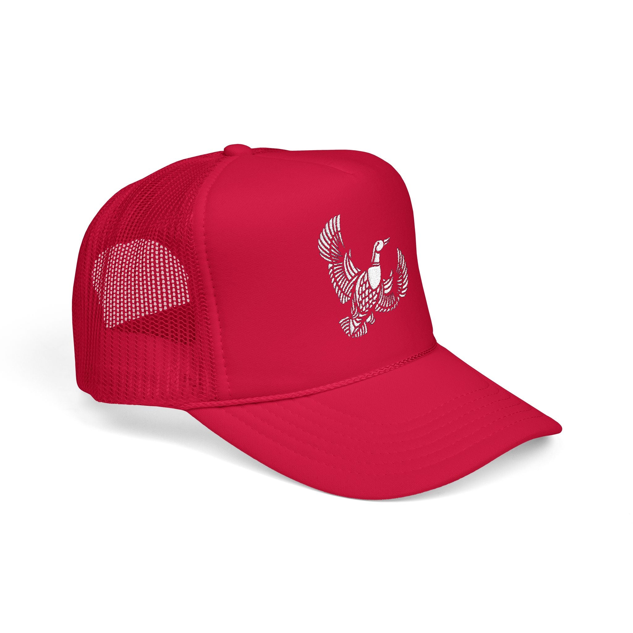 Flying Duck Embroidered Foam Trucker Hat - Stylish Outdoor Cap, Perfect Gift for Festivals, Sports Events, Casual Outings, Nature Lovers