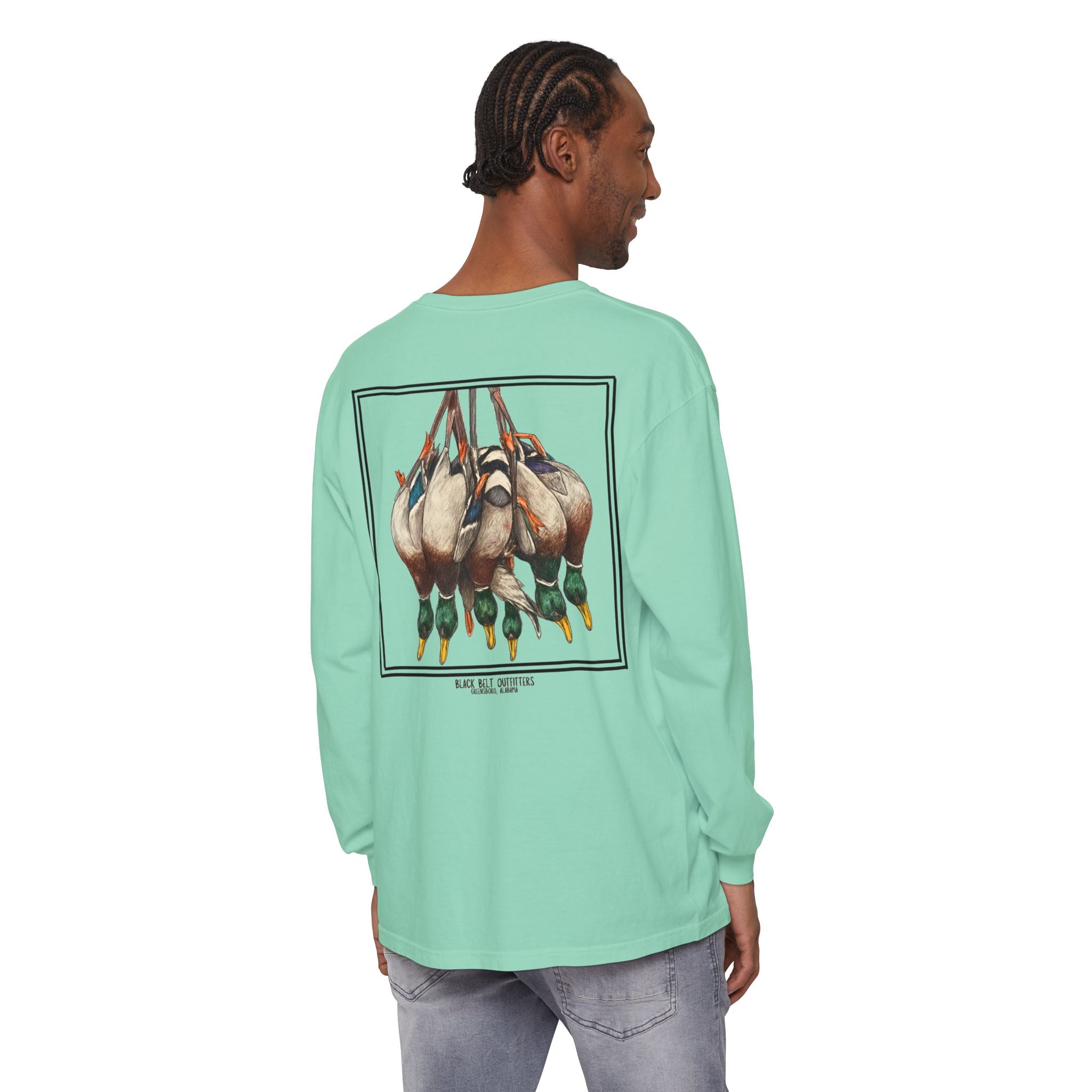 Ducks of the Day Unisex Garment-Dyed Long Sleeve T-Shirt, Casual Wear, Gift for Him/Her, Streetwear, Everyday Comfort, Comfortable Layering