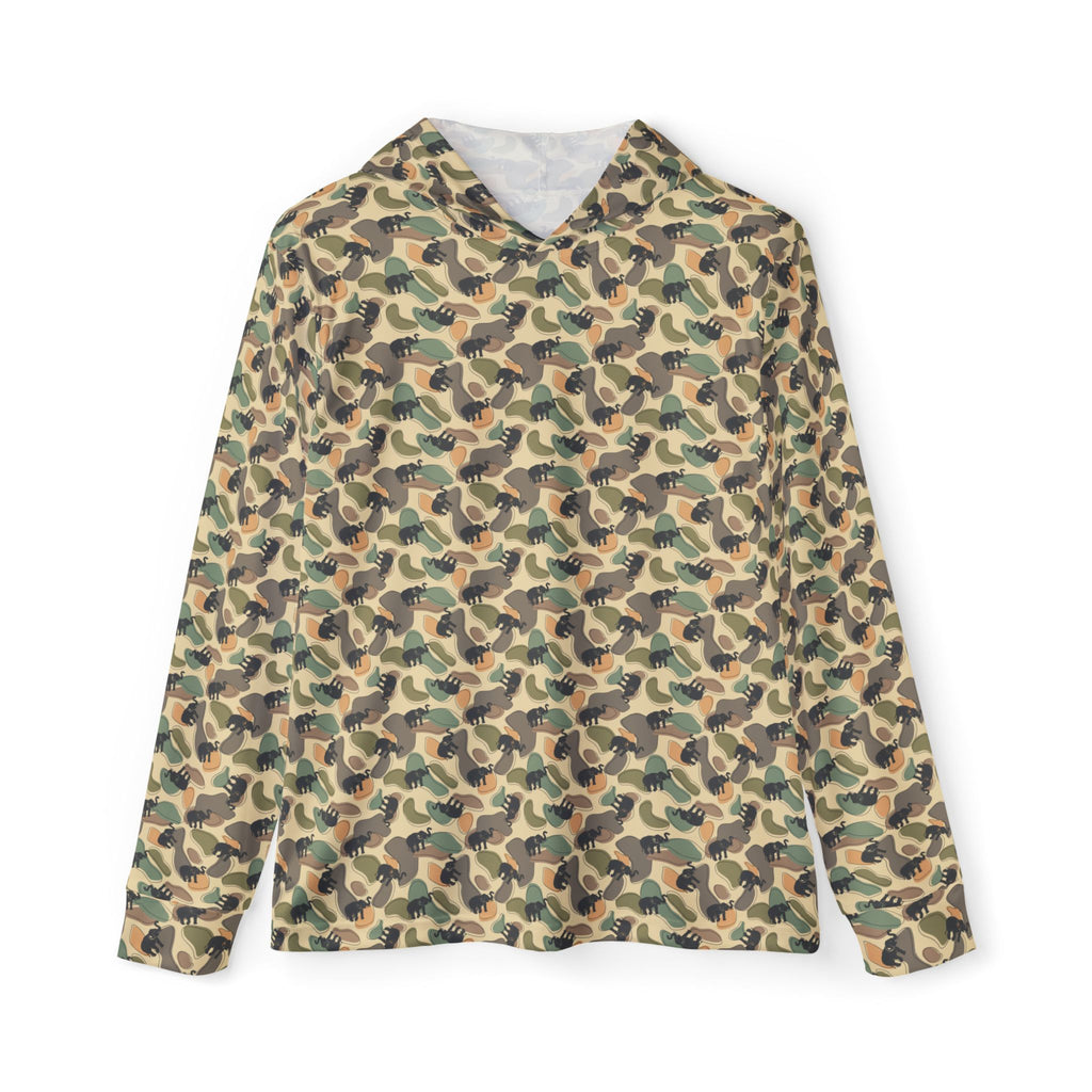 GAMEDAY GREY ELEPHANT Camo Sports Warmup Hoodie for Active Men, Perfect for Gym, Outdoor, Fitness, Exercising, and Sports Events