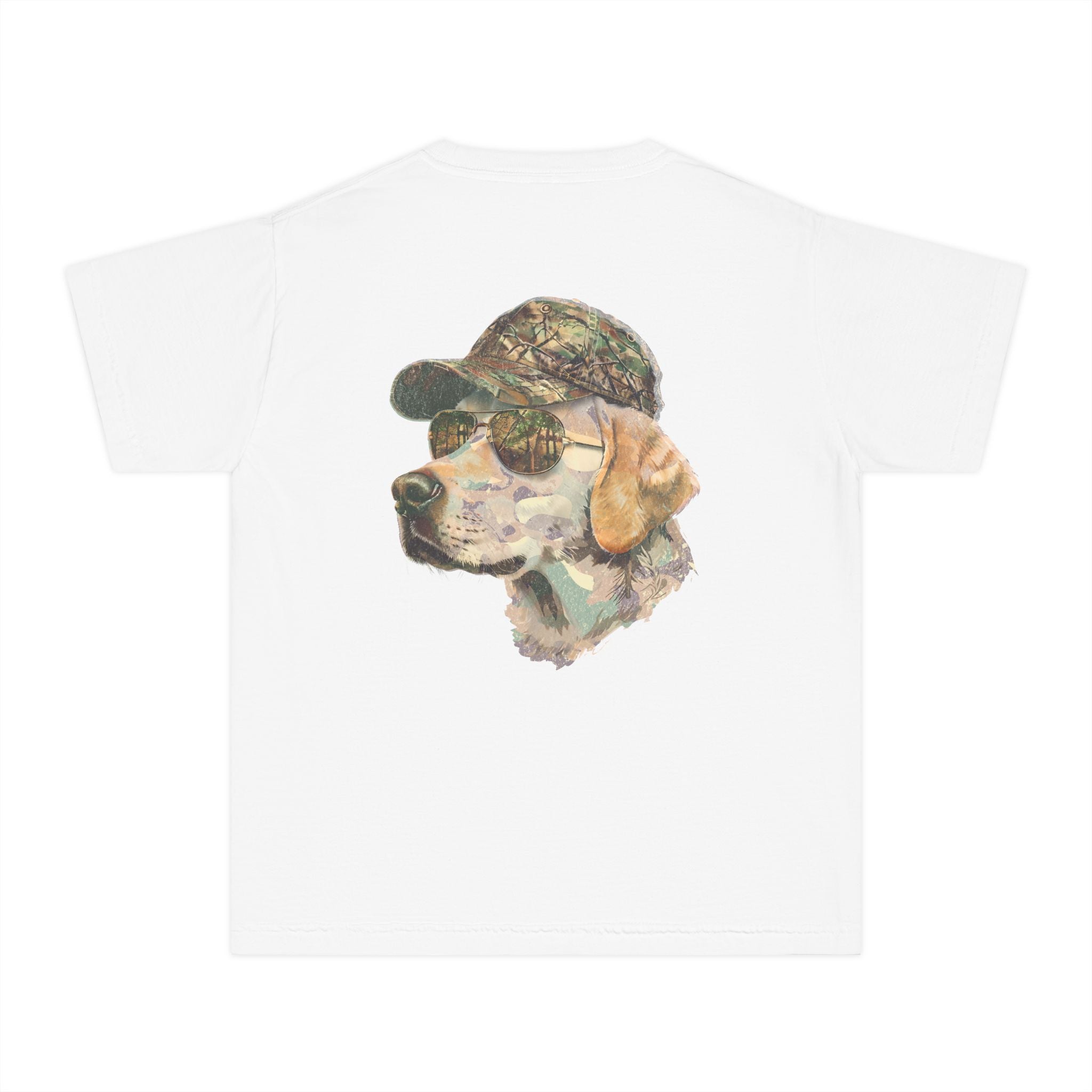 Camo Hunting Dog Youth Midweight Tee - Fun Farm-Themed Shirt